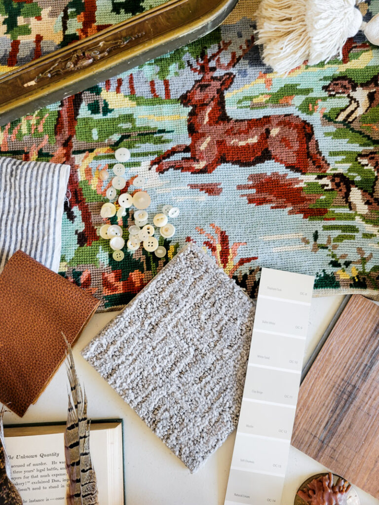 Create a mood board to design the room of your dreams! Mood boards have a ton of benefits, I'll walk you through the inspiration behind this vintage design mood board with flooring from Carpet One Floor & Home using their popular flooring choices for 2023. #carpetone #homedecor #interiordesign #flooring #moodboard #vintagedesign #vintagebedroom #vintagedecorideas #vintageinspiration