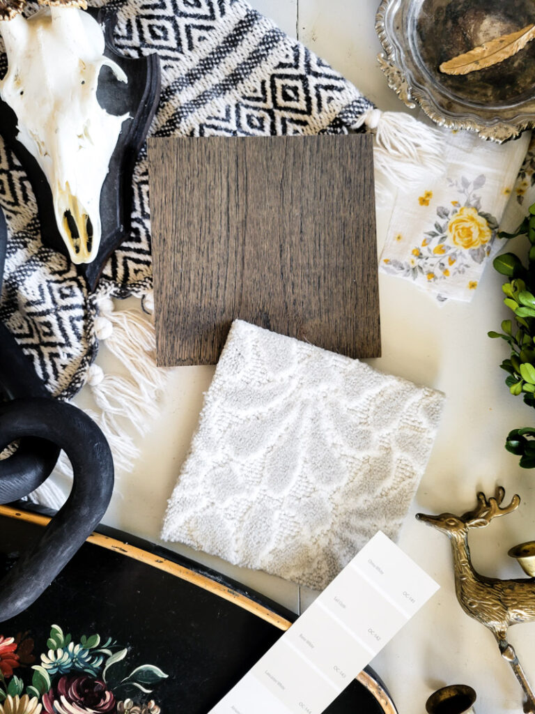 Create a mood board to design the room of your dreams! Mood boards have a ton of benefits, I'll walk you through the inspiration behind this vintage design mood board with flooring from Carpet One Floor & Home using their popular flooring choices for 2023. #carpetone #homedecor #interiordesign #flooring #moodboard #vintagedesign #vintagebedroom #vintagedecorideas #vintageinspiration