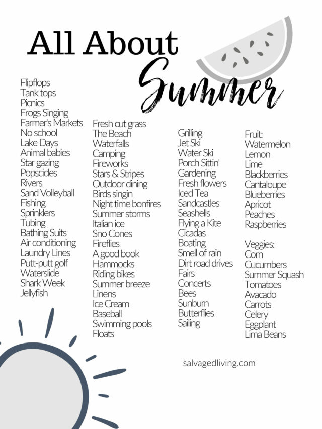 Summer inspo: word list!