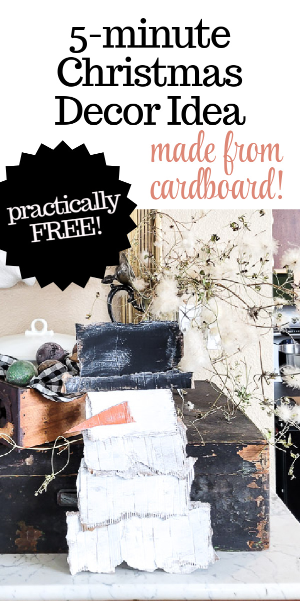 Don't stress about expensive or complicated Christmas decor. Check out this easy 5-minute Christmas decor idea... from cardboard!