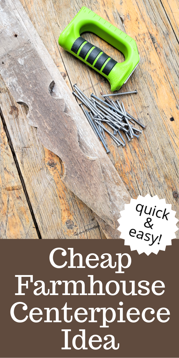 Decor can get expensive... but this cheap farmhouse centerpiece sure isn't! It's beautiful, budget-friendly, and you can use all year long! #farmhouse #budgetdecor #centerpieceidea