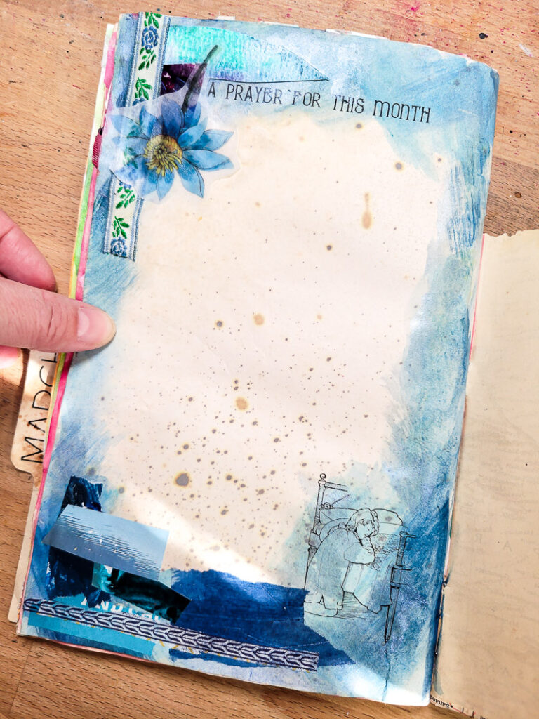 Junk journal calendar planner flip through for the month of March. Inspired by the rainbow this colorful imagery of God's promise is perfect for organizing my days in the one of a kind day planner I created! #journalgirl #calendarflip #junkjournalideas #mixedmediajournal