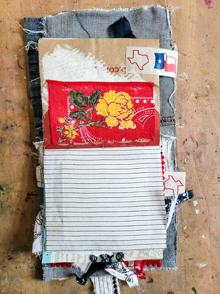Everything you want to know about Texas in a junk journal. This visual list of all things Texas was a fun DIY travel journal to create. Saving up things from Bucee's, HEB, Blue Bell Ice Cream, Old 300 BBQ, old Texas calendars, Texas Monthly Magazine and more was a blast. All these pieces of Texas ephemera came together to create a one of a kind journal idea to inspire anyone looking to create a junk journal about the state they love! #vacationjournal #junkjournalidea #mixedmediajournal