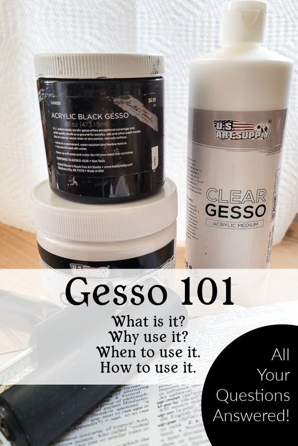 ever wondered should I use gesso in my DIY journal? Or how do I use gesso? or why? or what is gesso even? I've got you - all the details about when where, why and how to use gesso to up your mixed media art techniques! #vintagepaper #mixedmediaideas #journaltechnique #artlesson
