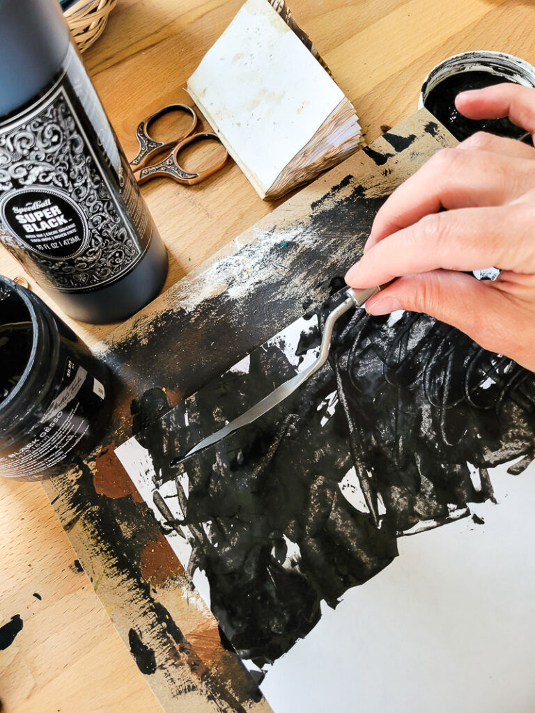 ever wondered should I use gesso in my DIY journal? Or how do I use gesso? or why? or what is gesso even? I've got you - all the details about when where, why and how to use gesso to up your mixed media art techniques! #vintagepaper #mixedmediaideas #journaltechnique #artlesson