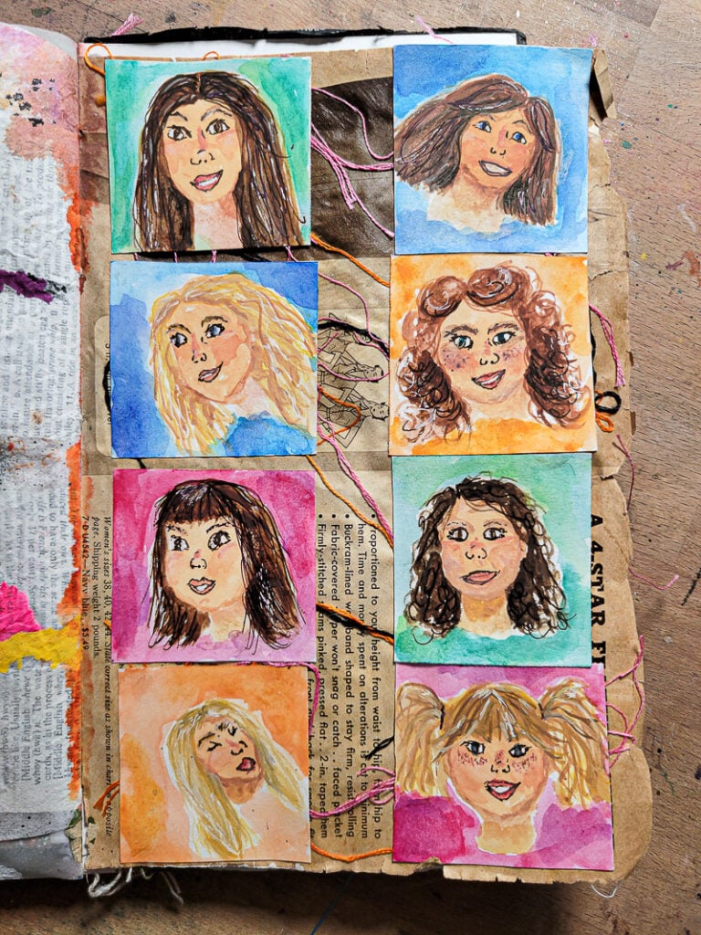 Learn how to draw simple faces for art journaling and faith journaling — even if you’ve never sketched before. Faces of Faith teaches beginner face sketching with pencil, ink, watercolor, and acrylic, plus creative ways to use faces in prayer journals, Bible art, and mixed media pages. No fear, no pressure — just simple techniques you can use again and again.