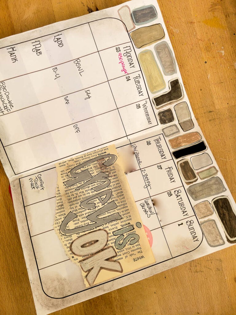 Creative Christian journal page started with a favorite color, showing how color can lead Bible journaling and prayer journaling, easy mixed media methods, journaling ideas for beginners, and inspirational faith art pages without overthinking.