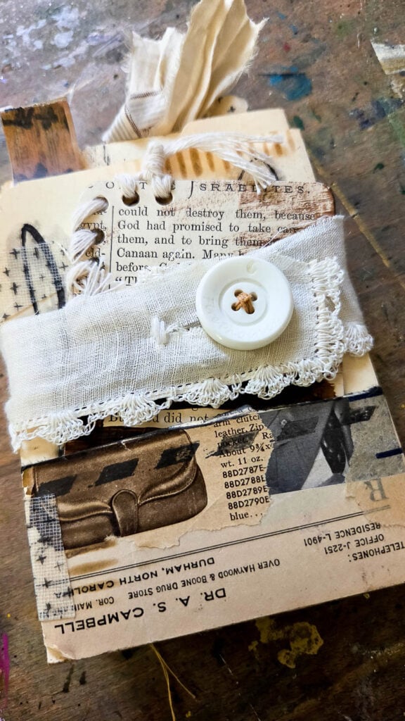 Creative chunky texture ideas for mixed media journaling, junk journals, and Bible journaling. Beginner friendly faith art techniques using layered embellishments, dimensional collage, textiles, and DIY texture ideas for bold creative journal pages.