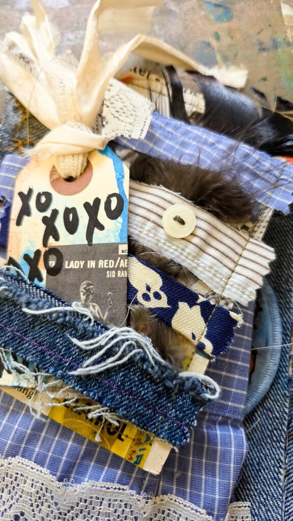 Creative junk journal tag ideas using vintage paper, book pages, packaging, scraps, ephemera, and everyday items. DIY journaling inspiration for junk journaling, Bible journaling, faith art journaling, and mixed media journal embellishments for beginners.